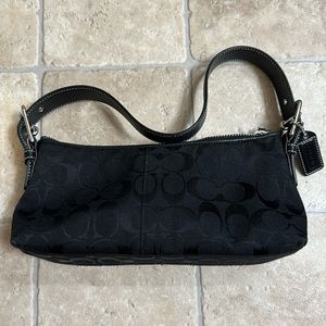 COACH #6371 BLACK Signature Shoulder Bag